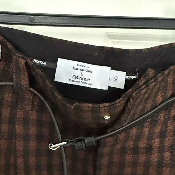 Brand New Fabrique Mariana Catta Checked Wide Leg Merino Wool Pant - Picture 4 of 4